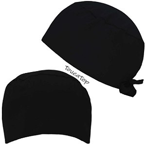 Gorro Cirúrgico Liso, 100% Algodão, Cores Lisas, Preto