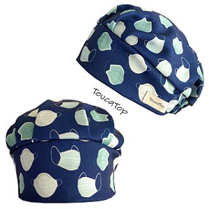 Touca Cirúrgica Feminina, Máscaras, Máscaras Brancas, Azul