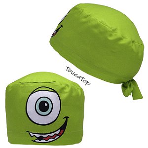 Gorro Cirúrgico, Olho Aberto, Boca, Sorriso, Monstro, Verde