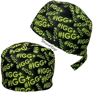 Gorro Cirúrgico, IGG+ Positivo, Verde Neon, Preto