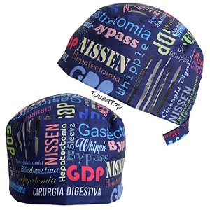 Gorro Cirúrgico, Nuvem de Palavras, Cirurgia Digestiva, Azul