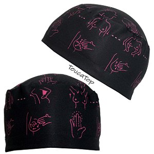 Gorro Cirúrgico, Cirurgia Plástica, Mamas Traços Rosa, Preto