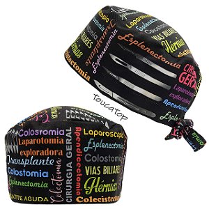Gorro Cirúrgico, Nuvem de Palavras, Cirurgia Geral, Preto
