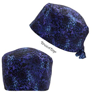 Gorro Cirúrgico, Flor, Folha, Azul com Roxo, Dr Webber