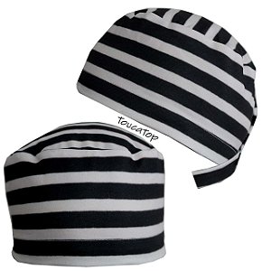 Gorro Cirúrgico, Listras, Listrado, Preto e Branco