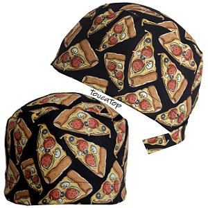 Gorro Cirúrgico, Pedaços de Pizza, Preto