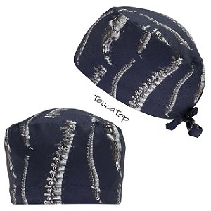 Gorro Cirúrgico, Coluna Vertebral Desenho, Azul Marinho