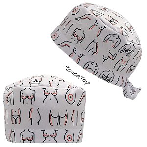 Gorro Cirúrgico, Silhuetas Masculinas e Femininas, Branco