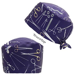 Gorro Cirúrgico, Pinças, Instrumentos, V3, Azul Marinho