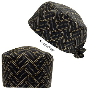 Gorro Cirúrgico, Bisturis Dourados, Preto