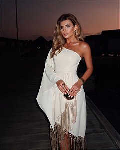 Vestido Bárbara Midi Franjas