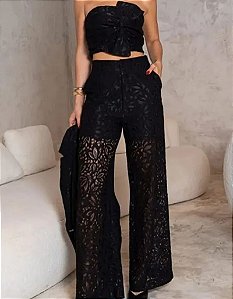 Conjunto em Renda Preto