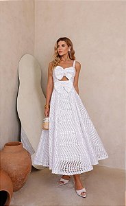 Vestido Midi Laço Macrame