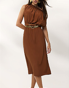 Vestido Midi Marrom