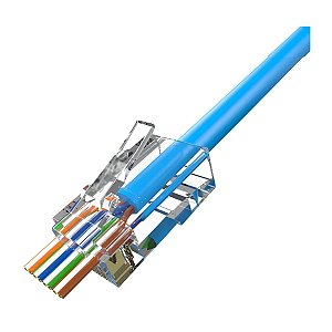 Kit 100 Conector Rj45 De Passagem Ez Crimp Cat5e/6 Vazado