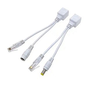 Par De Cabo Adaptador Poe Rj45 12v 2a Ethernet Até 30metros
