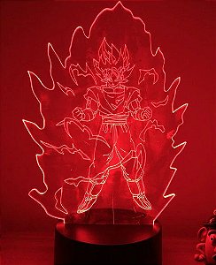 Luminária 3D Goku KaioKen 07 Cores - Dragon Ball Z