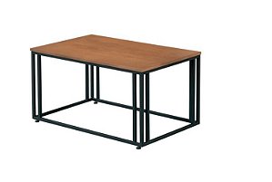 Mesa de Centro Industrial Tampo em Madeira Rústica Lisboa