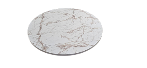 Prato Giratório de Madeira para Mesa de Jantar, Acabamento Marmorizado.