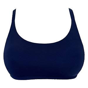 Top de Biquini Faixa Azul Marinho Liso