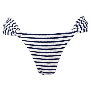 Calcinha Inteira de Biquíni Empina Bumbum Náutico Jacquard Azul