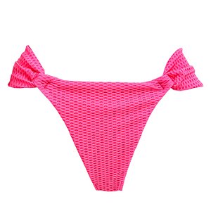 Calcinha Inteira de Biquíni Empina Bumbum Rosa Chiclete Jacquard