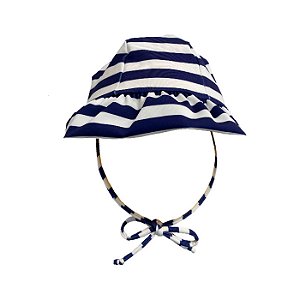 Chapéu de Praia Infantil Listras Azul Navy