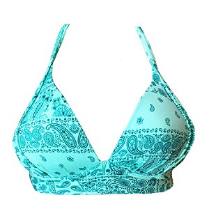 Top de Biquíni Meia Taça Bali Menta Neon