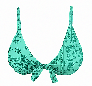 Top de Biquíni Triangulo Nó Bali Menta Neon