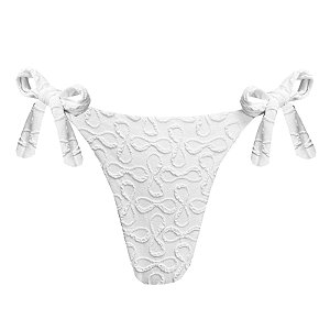 Calcinha de Biquíni Empina Bumbum Branco Jacquard