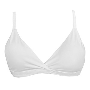 Top de Biquíni Triangulo Fixo Branco Liso