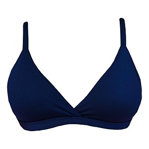 Top de Biquíni Triangulo Fixo Azul Marinho Liso