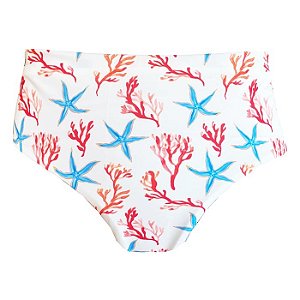 Calcinha de Biquíni Hot Pants Fio Duplo Estrela do Mar Branco