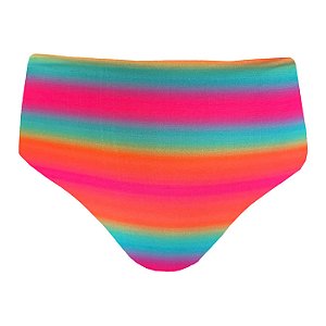 Calcinha de Biquíni Hot Pants Fio Duplo Arco-íris Colorido