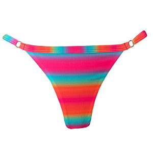 Calcinha de Biquíni Fio Duplo com Regulagem Arco-íris Colorido