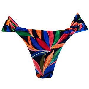 Calcinha Inteira de Biquíni Empina Bumbum Folhagens Coloridas
