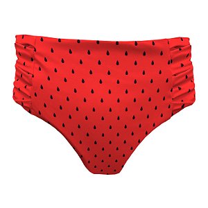 Calcinha de Biquíni Hot Pants Franzida Melancia