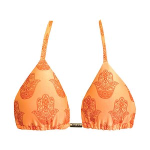 Top de Biquíni Cortininha Místico Laranja Neon