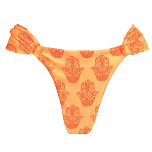 Calcinha Inteira de Biquíni Empina Bumbum Místico Laranja Neon