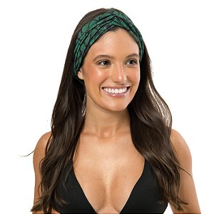 Faixa de Cabelo Entrelaçada Ondas Verde