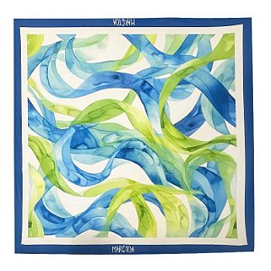 Canga de Praia Pareô Algas Marinhas Verde e Azul