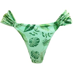 Calcinha Inteira de Biquíni Empina Bumbum Botânico Verde Menta