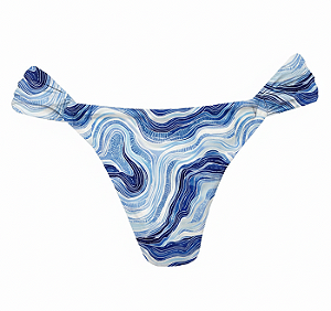 Calcinha Inteira de Biquíni Empina Bumbum Maresia Azul e Branco