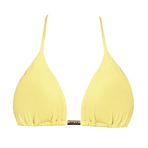 Top de Biquíni Cortininha Amarelo Candy Liso