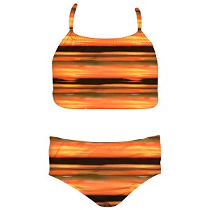 Conjunto de Biquíni Infantil Kids Nascer do Sol Degradê