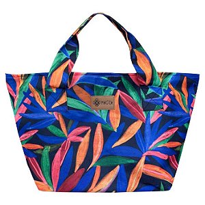 Bolsa de Praia Marétoa com Zíper Folhagens Coloridas