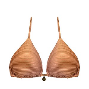 Top de Biquíni Cortininha Dourado Canelado