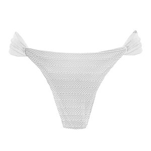 Calcinha Inteira de Biquíni Empina Bumbum Branco Rendado