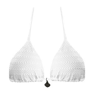 Top de Biquíni Cortininha Branco Rendado