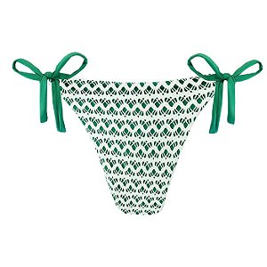 Calcinha de Biquíni Empina Bumbum Verde Bandeira Rendado
